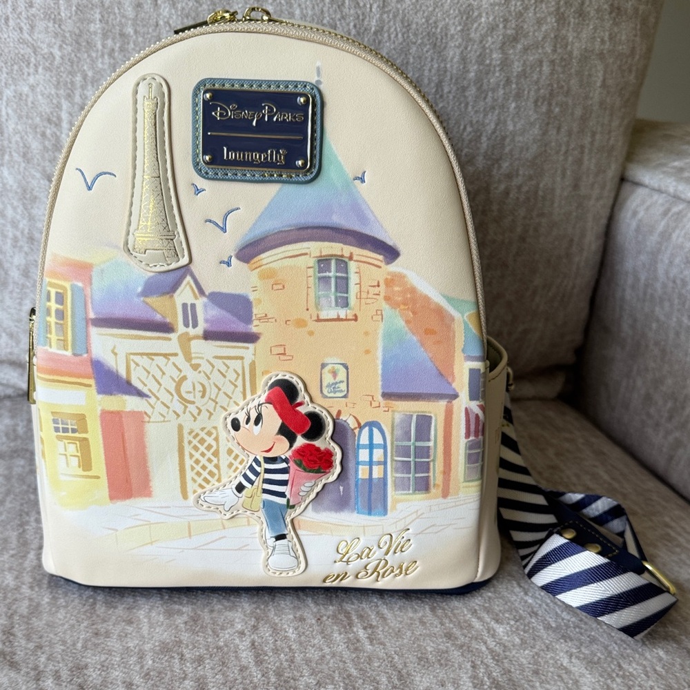 LIMITED EDITION Loungefly Disney Parks Cream and Blue Backpack